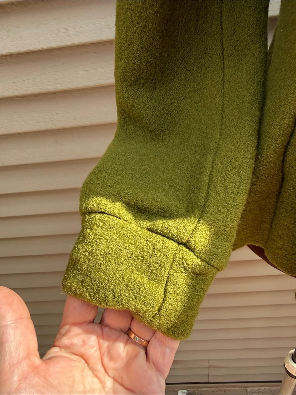 Eva Tralala Paris chartreuse 100% boiled wool toggle French style jacket Size S - Picture 4 of 14